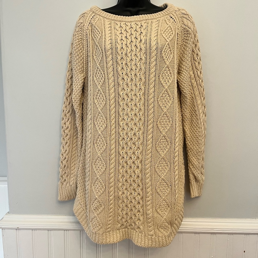 L.L. Bean Cream Cable Knit Sweater